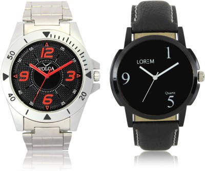 LOREM VL02LR06 New Latest Stylish Designer Leather-Metal Belt Attractive Different Combo Watch  - For Men   Watches  (LOREM)