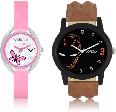 LOREM WAT-W06-0004-W07-0003-COMBOLOREMBlack::White Designer Stylish Shape Best Offer Combo Couple Watch  - For Men & Women   Watches  (LOREM)