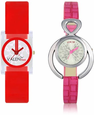 LOREM WAT-W06-0205-W07-0009-COMBOLOREMSilver::White Designer Stylish Shape Best Offer Combo Beautiful Watch  - For Women   Watches  (LOREM)