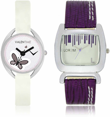 

LOREM WAT-W06-0207-W07-0005-COMBOLOREMSilver::White Designer Stylish Shape Best Offer Combo Beautiful Watch - For Women