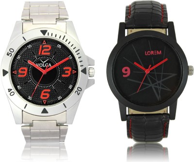 LOREM VL02LR08 New Latest Stylish Designer Leather-Metal Belt Attractive Different Combo Watch  - For Men   Watches  (LOREM)