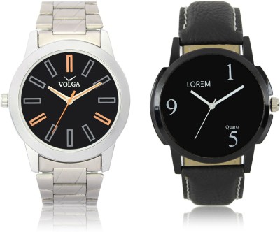LOREM VL01LR06 New Latest Stylish Designer Leather-Metal Belt Attractive Different Combo Watch  - For Men   Watches  (LOREM)