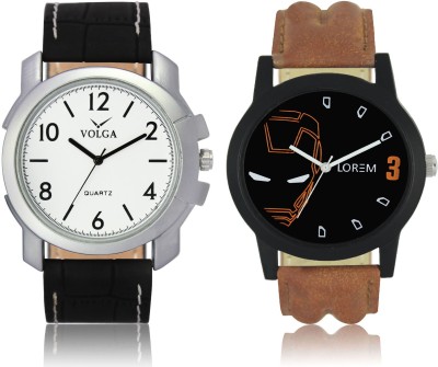 LOREM VL12LR04 New Latest Stylish Designer Leather Belt Attractive Different Combo Watch  - For Men   Watches  (LOREM)