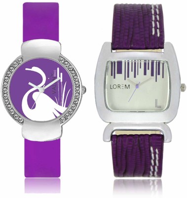 LOREM WAT-W06-0207-W07-0022-COMBOLOREMSilver::Purple Designer Stylish Shape Best Offer Combo Beautiful Watch  - For Women   Watches  (LOREM)