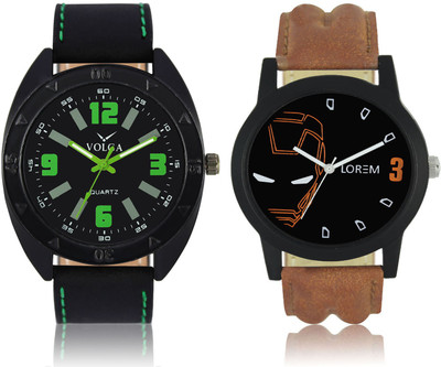 

LOREM VL18LR04 New Latest Stylish Designer Leather Belt Attractive Different Combo Watch - For Men