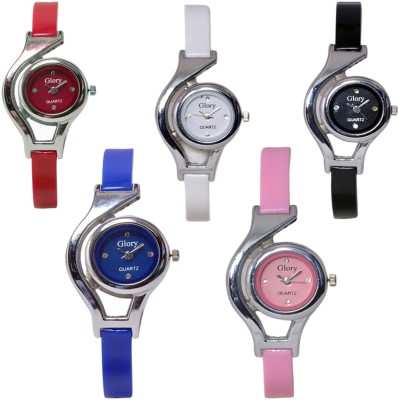 SATNAM FASHION WC- White Black Blue Pink Red Combo Watches Pack Of - 5 For Woman And Girls Analog Watch - For Girls Watch  - For Girls   Watches  (SATNAM FASHION)