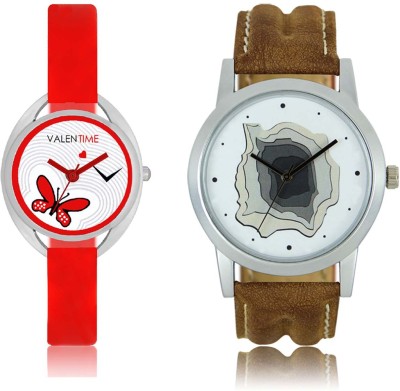 LOREM WAT-W06-0009-W07-0004-COMBOLOREMWhite::White Designer Stylish Shape Best Offer Combo Couple Watch  - For Men & Women   Watches  (LOREM)
