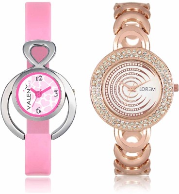 LOREM WAT-W06-0202-W07-0013-COMBOLOREMWhite::White Designer Stylish Shape Best Offer Bracelet Combo Watch  - For Women   Watches  (LOREM)