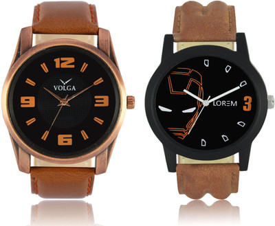 View LOREM VL22LR04 New Latest Stylish Designer Leather Belt Attractive Different Combo Watch  - For Men Wrist Watches Price Online(LOREM)