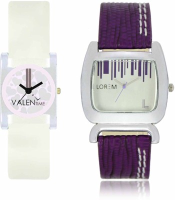 LOREM WAT-W06-0207-W07-0010-COMBOLOREMSilver::White Designer Stylish Shape Best Offer Combo Beautiful Watch  - For Women   Watches  (LOREM)