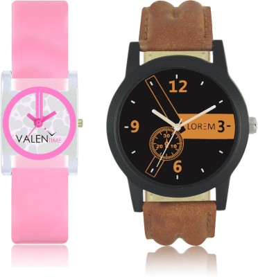LOREM WAT-W06-0001-W07-0008-COMBOLOREMBlack::Brown::White Designer Stylish Shape Best Offer Combo Couple Watch  - For Men & Women   Watches  (LOREM)