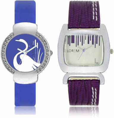 LOREM WAT-W06-0207-W07-0023-COMBOLOREMSilver::Blue Designer Stylish Shape Best Offer Combo Beautiful Watch  - For Women   Watches  (LOREM)