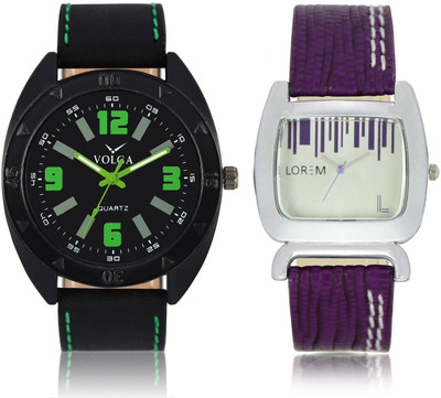 

LOREM VL18LR207 New Latest Stylish Designer Leather Belt Attractive Different Combo Watch - For Men & Women