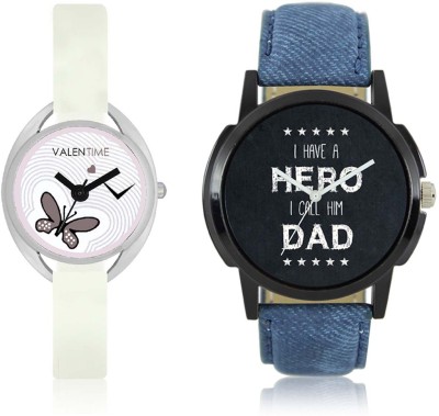 LOREM WAT-W06-0007-W07-0005-COMBOLOREMBlack::White Designer Stylish Shape Best Offer Combo Couple Watch  - For Men & Women   Watches  (LOREM)