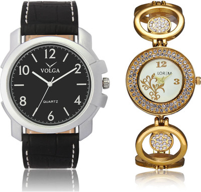 

LOREM VL35LR204 New Latest Stylish Designer Leather-Metal Belt Attractive Different Combo Watch - For Men & Women