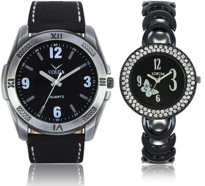 

LOREM VL34LR201 New Latest Stylish Designer Leather-Metal Belt Attractive Different Combo Watch - For Men & Women