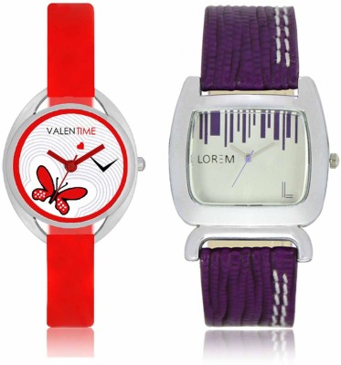 LOREM WAT-W06-0207-W07-0004-COMBOLOREMSilver::White Designer Stylish Shape Best Offer Combo Beautiful Watch  - For Women   Watches  (LOREM)