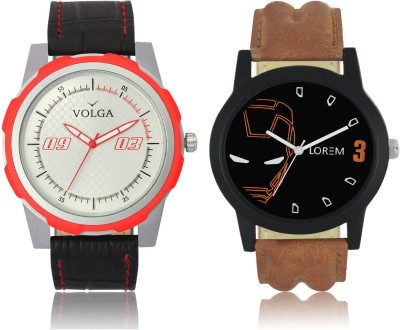 LOREM VL42LR04 New Latest Stylish Designer Leather Belt Attractive Different Combo Watch  - For Men   Watches  (LOREM)