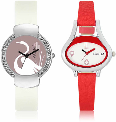 

LOREM WAT-W06-0206-W07-0026-COMBOLOREMWhite::White Designer Stylish Shape Best Offer Combo Beautiful Watch - For Women