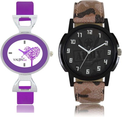 LOREM WAT-W06-0003-W07-0028-COMBOLOREMBlack::White Designer Stylish Shape Best Offer Combo Couple Watch  - For Men & Women   Watches  (LOREM)
