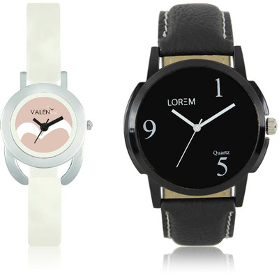 

LOREM WAT-W06-0006-W07-0020-COMBOLOREMBlack::White Designer Stylish Shape Best Offer Combo Couple Watch - For Men & Women