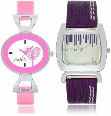 LOREM WAT-W06-0207-W07-0030-COMBOLOREMSilver::White Designer Stylish Shape Best Offer Combo Beautiful Watch  - For Women   Watches  (LOREM)