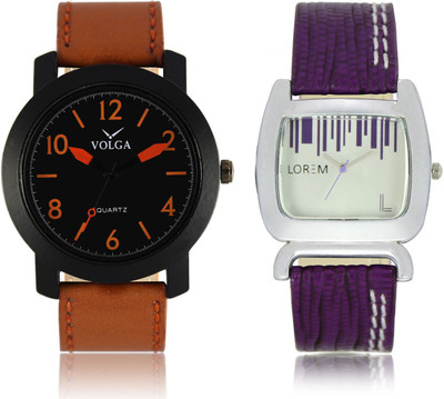 

LOREM VL19LR207 New Latest Stylish Designer Leather Belt Attractive Different Combo Watch - For Men & Women