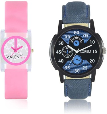 LOREM WAT-W06-0002-W07-0008-COMBOLOREMBlack::Blue::White Designer Stylish Shape Best Offer Combo Couple Watch  - For Men & Women   Watches  (LOREM)