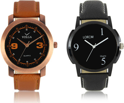 LOREM VL21LR06 New Latest Stylish Designer Leather Belt Attractive Different Combo Watch - For Men