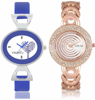LOREM WAT-W06-0202-W07-0029-COMBOLOREMWhite::White Designer Stylish Shape Best Offer Bracelet Combo Watch  - For Women   Watches  (LOREM)