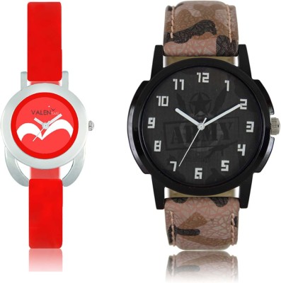 LOREM WAT-W06-0003-W07-0019-COMBOLOREMBlack::Red Designer Stylish Shape Best Offer Combo Couple Watch  - For Men & Women   Watches  (LOREM)