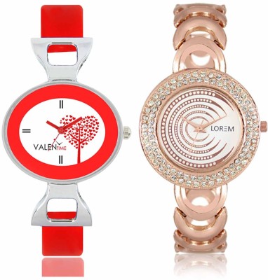 LOREM WAT-W06-0202-W07-0031-COMBOLOREMWhite::White Designer Stylish Shape Best Offer Bracelet Combo Watch  - For Women   Watches  (LOREM)