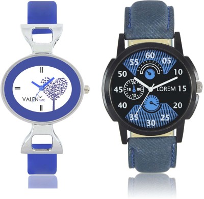 LOREM WAT-W06-0002-W07-0029-COMBOLOREMBlack::Blue::White Designer Stylish Shape Best Offer Combo Couple Watch  - For Men & Women   Watches  (LOREM)