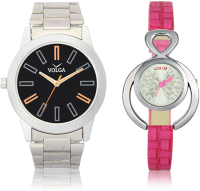 

LOREM VL01LR205 New Latest Stylish Designer Leather-Metal Belt Attractive Different Combo Watch - For Men & Women
