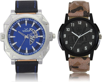 

LOREM VL44LR03 New Latest Stylish Designer Leather Belt Attractive Different Combo Watch - For Men
