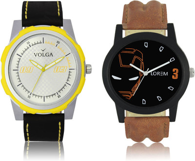 

LOREM VL43LR04 New Latest Stylish Designer Leather Belt Attractive Different Combo Watch - For Men