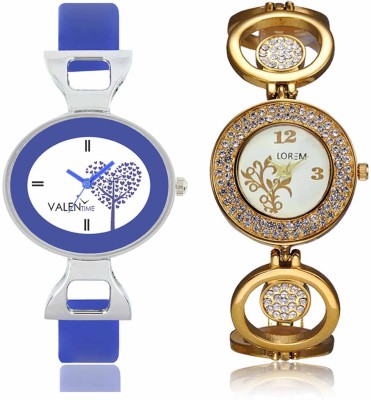 LOREM WAT-W06-0204-W07-0029-COMBOLOREMWhite::White Designer Stylish Shape Best Offer Bracelet Combo Watch  - For Women   Watches  (LOREM)