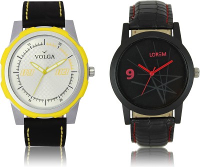 LOREM VL43LR08 New Latest Stylish Designer Leather Belt Attractive Different Combo Watch  - For Men   Watches  (LOREM)