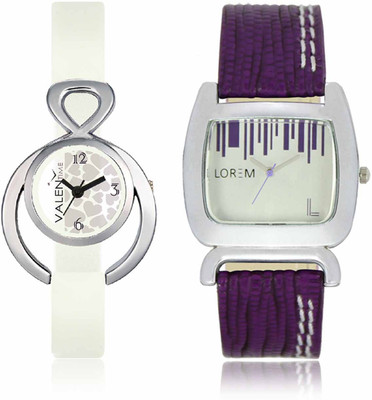 

LOREM WAT-W06-0207-W07-0015-COMBOLOREMSilver::White Designer Stylish Shape Best Offer Combo Beautiful Watch - For Women