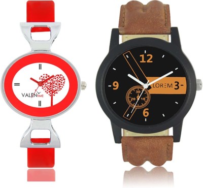 LOREM WAT-W06-0001-W07-0031-COMBOLOREMBlack::Brown::White Designer Stylish Shape Best Offer Combo Couple Watch  - For Men & Women   Watches  (LOREM)