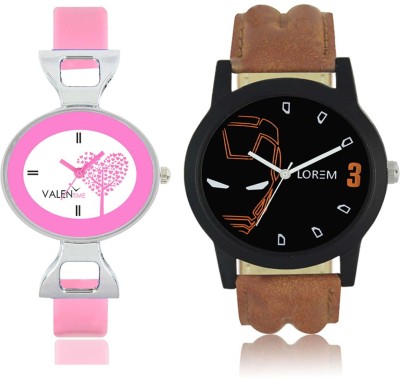 LOREM WAT-W06-0004-W07-0030-COMBOLOREMBlack::White Designer Stylish Shape Best Offer Combo Couple Watch  - For Men & Women   Watches  (LOREM)