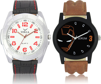 

LOREM VL29LR04 New Latest Stylish Designer Leather Belt Attractive Different Combo Watch - For Men