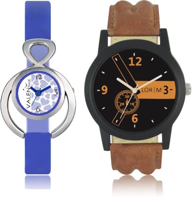LOREM WAT-W06-0001-W07-0012-COMBOLOREMBlack::Brown::White Designer Stylish Shape Best Offer Combo Couple Watch  - For Men & Women   Watches  (LOREM)