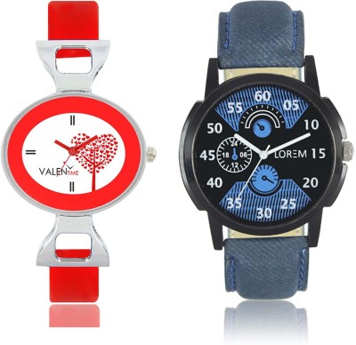 LOREM WAT-W06-0002-W07-0031-COMBOLOREMBlack::Blue::White Designer Stylish Shape Best Offer Combo Couple Watch  - For Men & Women   Watches  (LOREM)