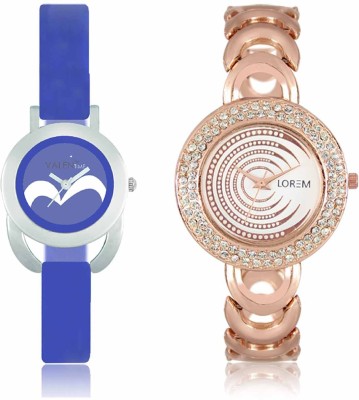 LOREM WAT-W06-0202-W07-0017-COMBOLOREMWhite::Blue Designer Stylish Shape Best Offer Bracelet Combo Watch  - For Women   Watches  (LOREM)