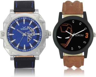 LOREM VL44LR04 New Latest Stylish Designer Leather Belt Attractive Different Combo Watch  - For Men   Watches  (LOREM)