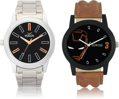 LOREM VL01LR04 New Latest Stylish Designer Leather-Metal Belt Attractive Different Combo Watch  - For Men   Watches  (LOREM)