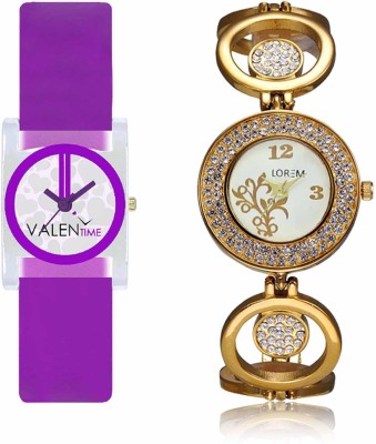 LOREM WAT-W06-0204-W07-0007-COMBOLOREMWhite::White Designer Stylish Shape Best Offer Bracelet Combo Watch  - For Women   Watches  (LOREM)