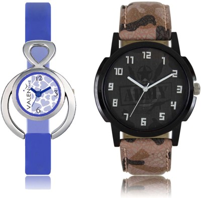 LOREM WAT-W06-0003-W07-0012-COMBOLOREMBlack::White Designer Stylish Shape Best Offer Combo Couple Watch  - For Men & Women   Watches  (LOREM)