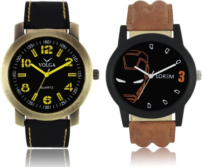 LOREM VL33LR04 New Latest Stylish Designer Leather Belt Attractive Different Combo Watch  - For Men   Watches  (LOREM)